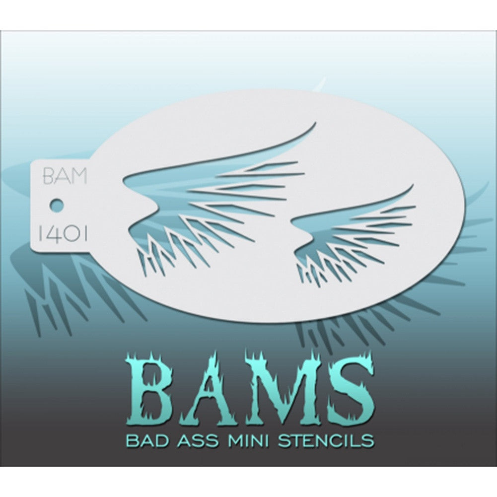 Bad Ass Mini Stencils - Fringed Wings (BAM 1401)