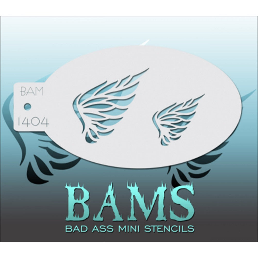 Bad Ass Mini Stencils - Feathered Wings (BAM 1404)