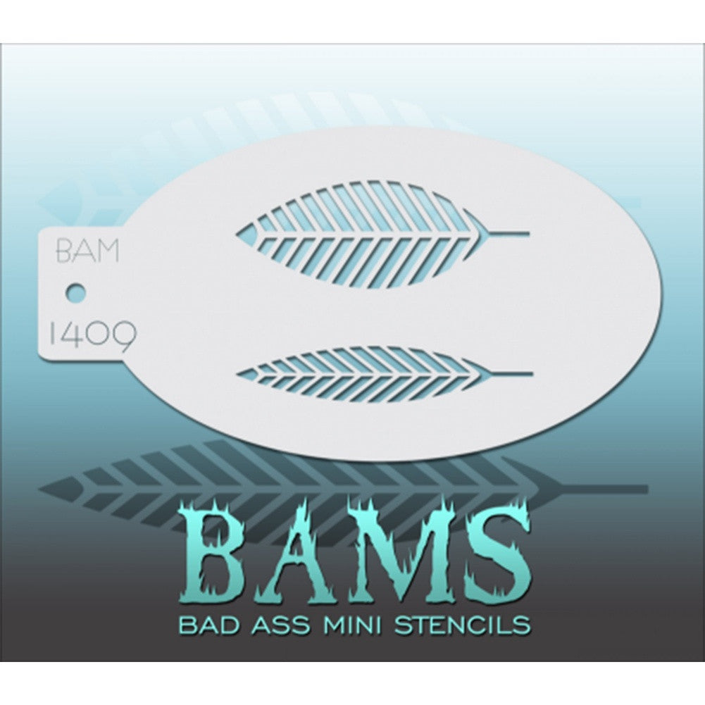 Bad Ass Mini Stencils - Feathers/Leaves (BAM 1409)