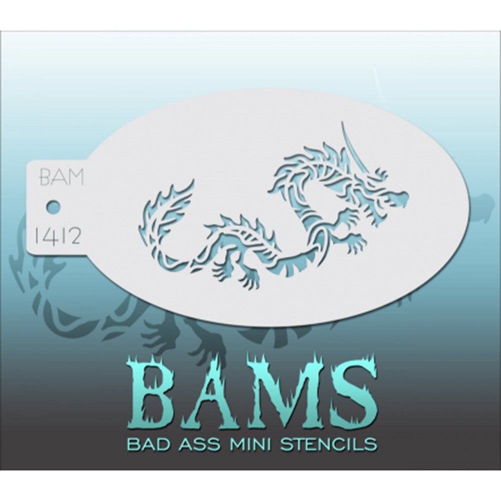 Bad Ass Mini Stencils - Chinese Dragon (BAM 1412)