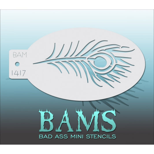 Bad Ass Mini Stencils - Peacock Feather (BAM 1417)