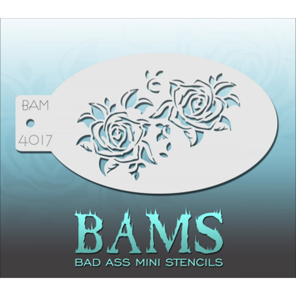 Bad Ass Mini Stencils - Dual Roses (BAM 4017)
