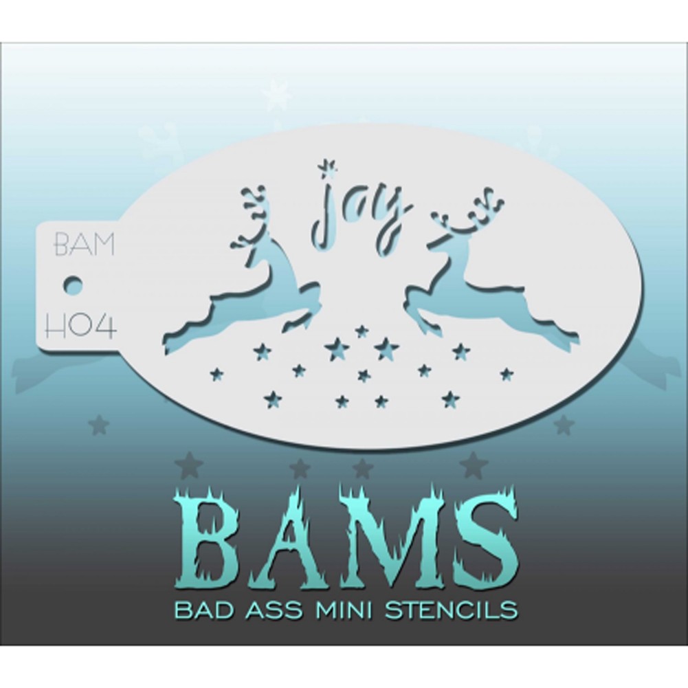 Bad Ass Mini Stencils - Reindeer Joy (BAM H04)