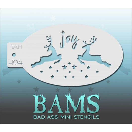 Bad Ass Mini Stencils - Reindeer Joy (BAM H04)
