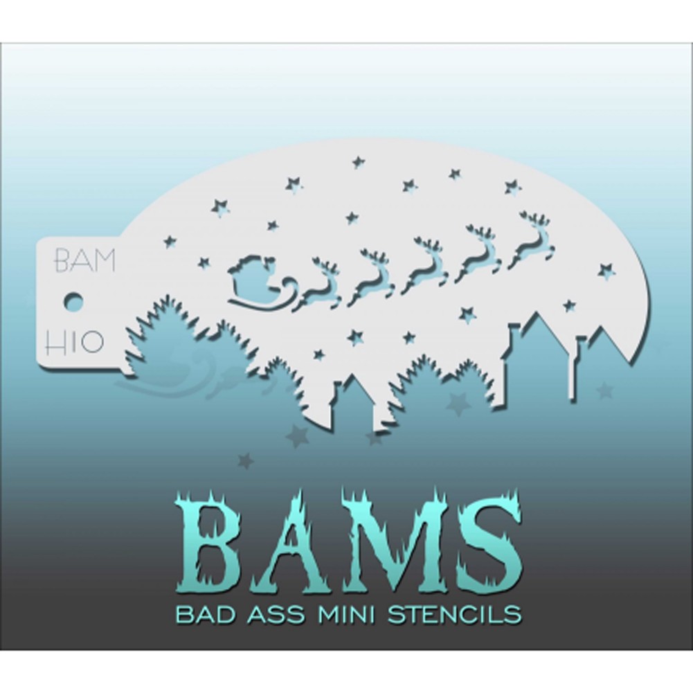 Bad Ass Mini Stencils - Santa's Sled (BAM H10)