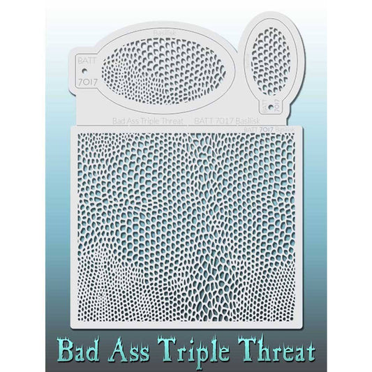 Bad Ass Triple Threat Stencils - Basilisk (7017)