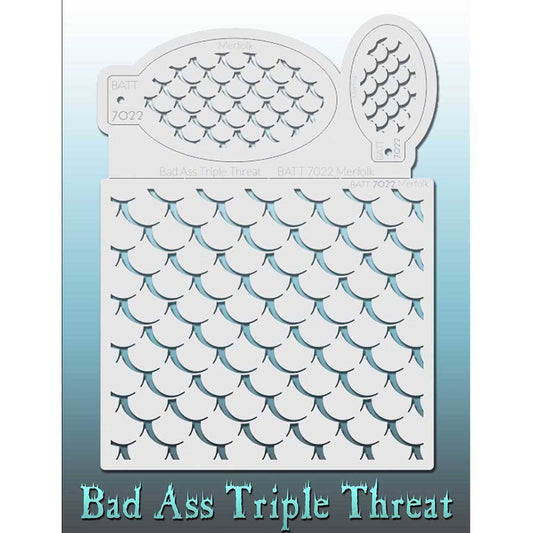Bad Ass Triple Threat Stencils - Merfolk (7022)