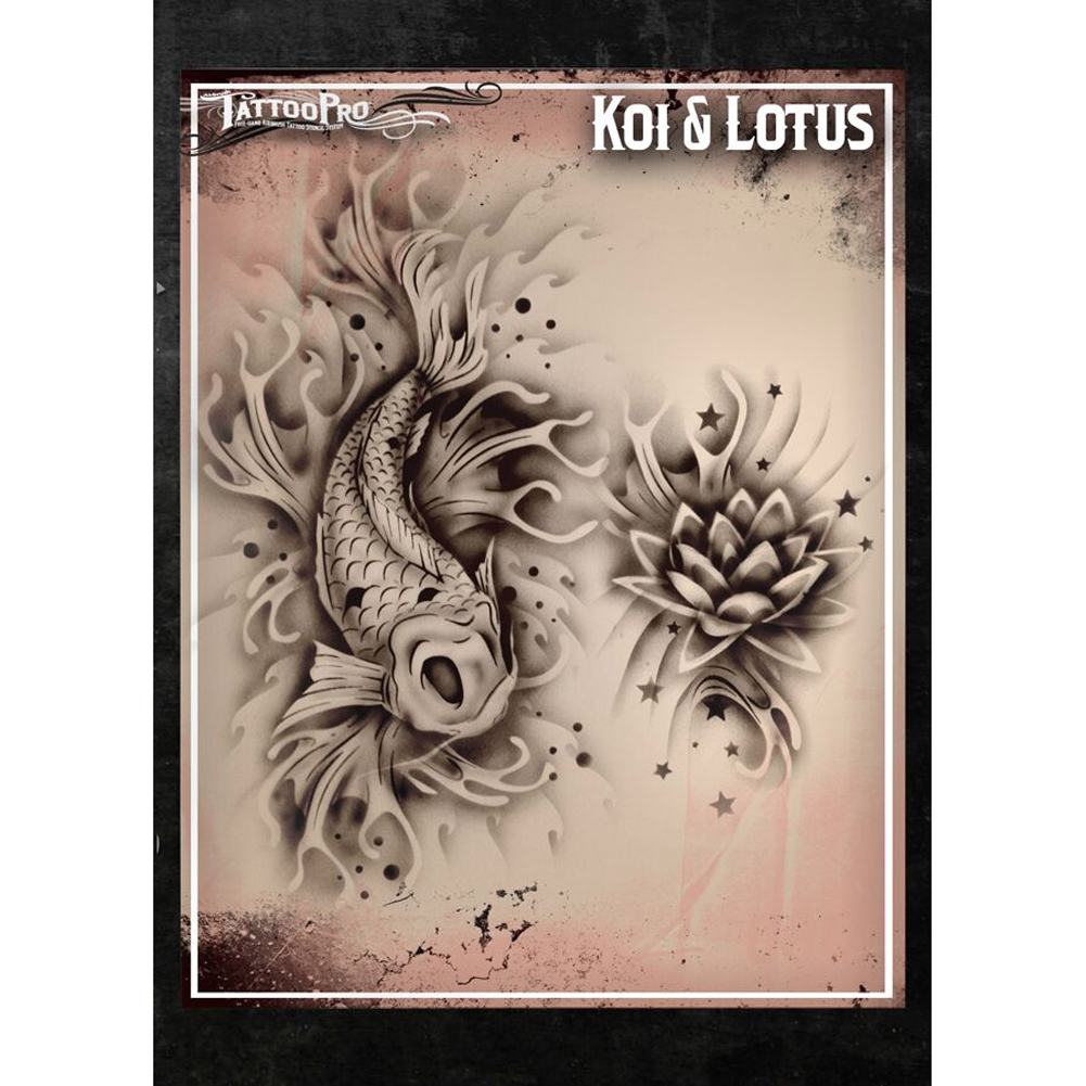 Tattoo Pro Stencils Series 1 - Koi & Lotus