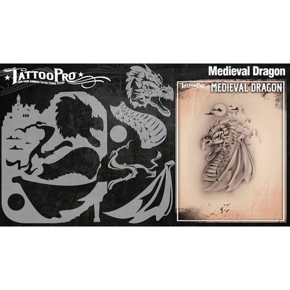 Tattoo Pro Stencils Series 3 - Medieval Dragon
