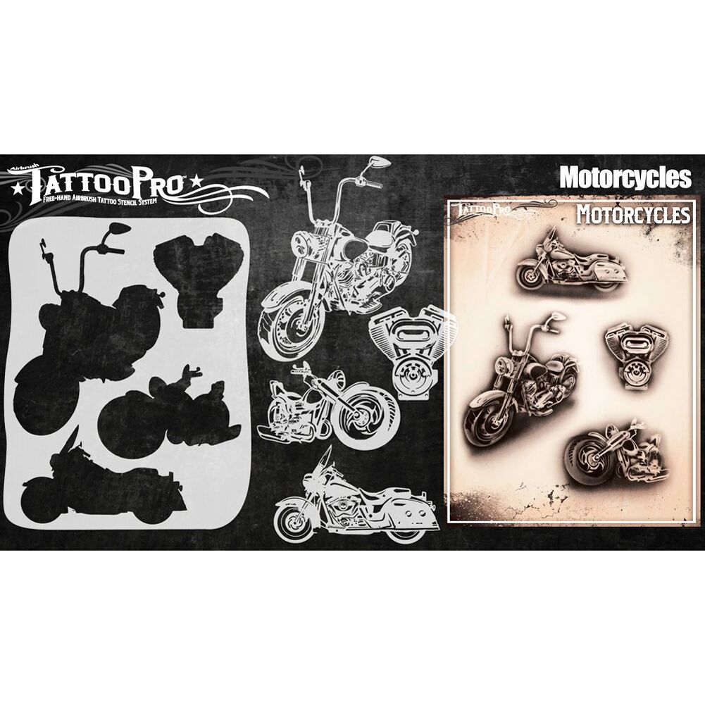 Tattoo Pro Stencils Series 4 - Motorcycles