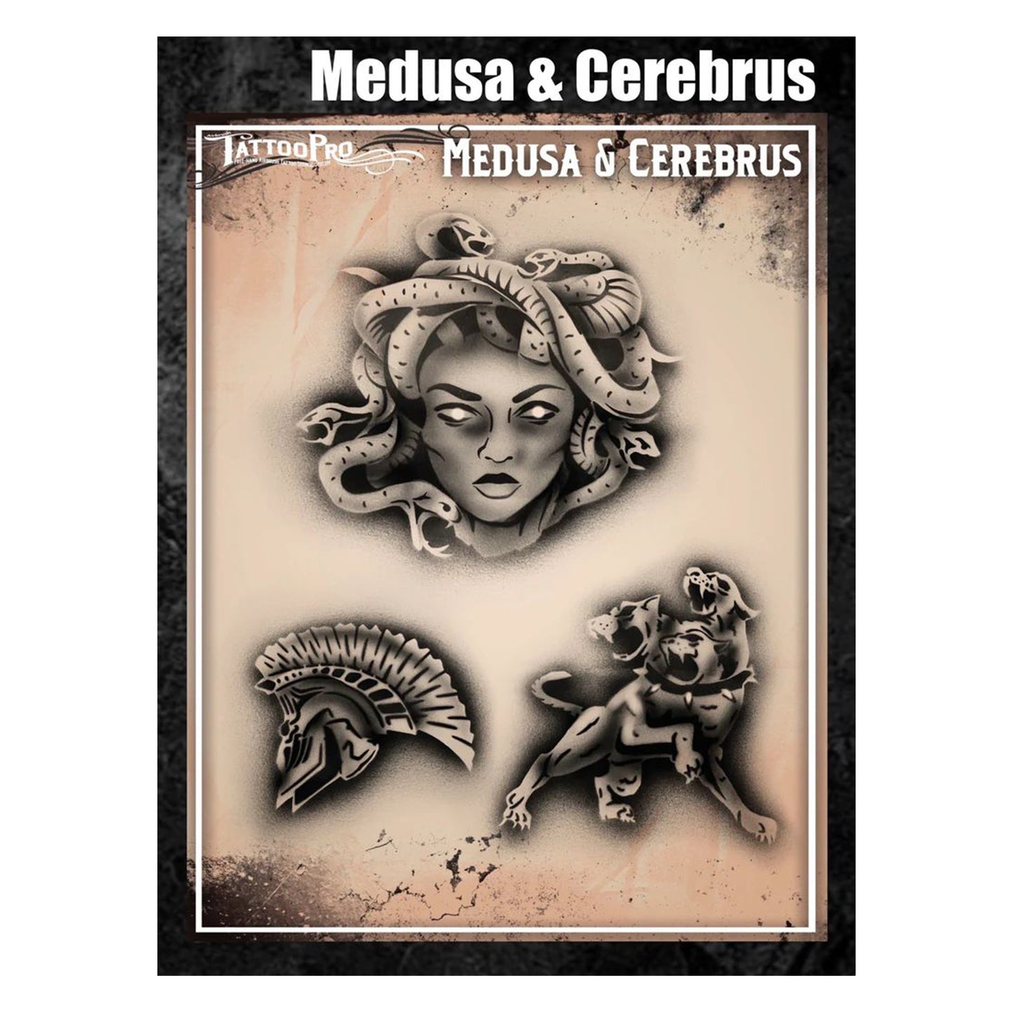 Tattoo Pro Stencils Series 8  - Medusa & Cerebrus