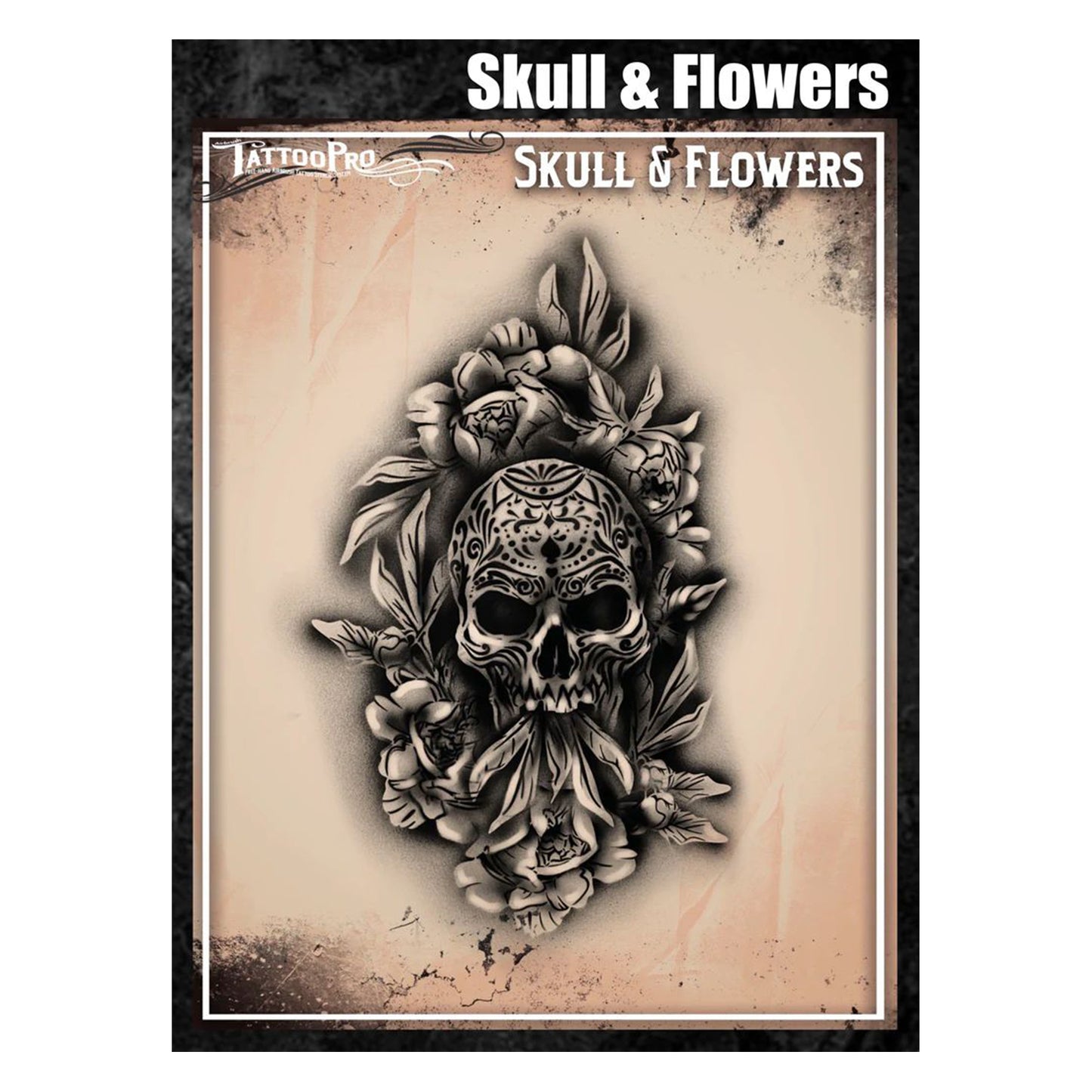 Tattoo Pro Stencils Series 8 - Skull & Flowers