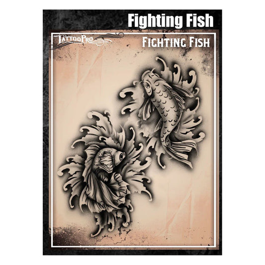 Tattoo Pro Stencils Series 8 - Fighting Fish