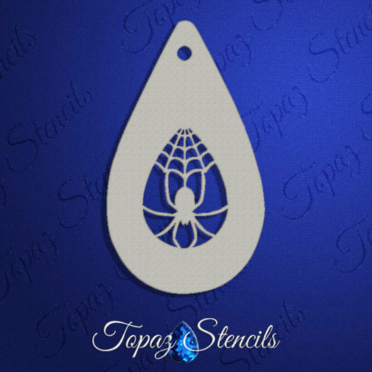 Topaz Face Painting Stencil - Reverse Spider and Web