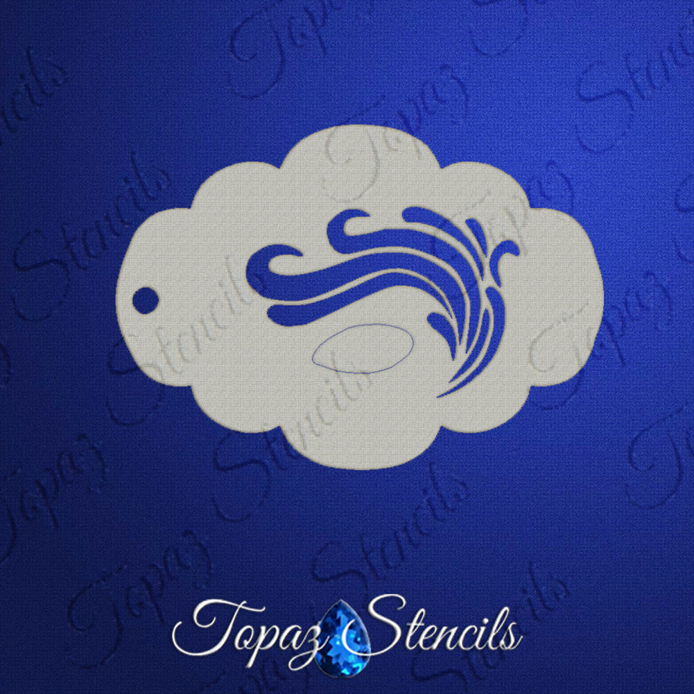 Topaz Face Painting Stencil - Wave Eye