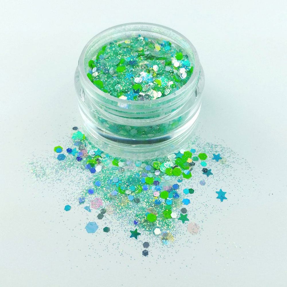 VIVID Glitter Loose Chunky Glitter Mix - Sea of Glass (10 gm)