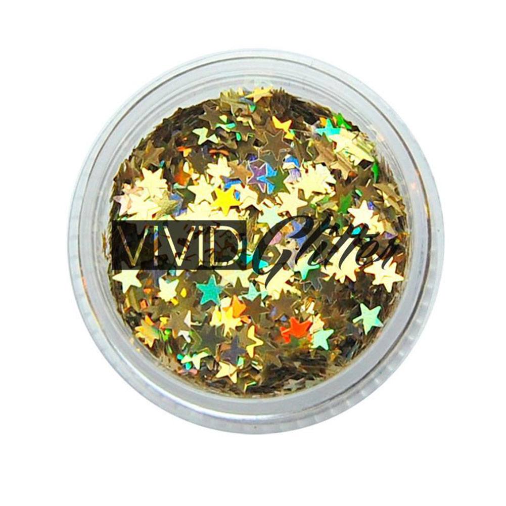 VIVID Glitter Loose Chunky Glitter - Gold Stars (10 gm)