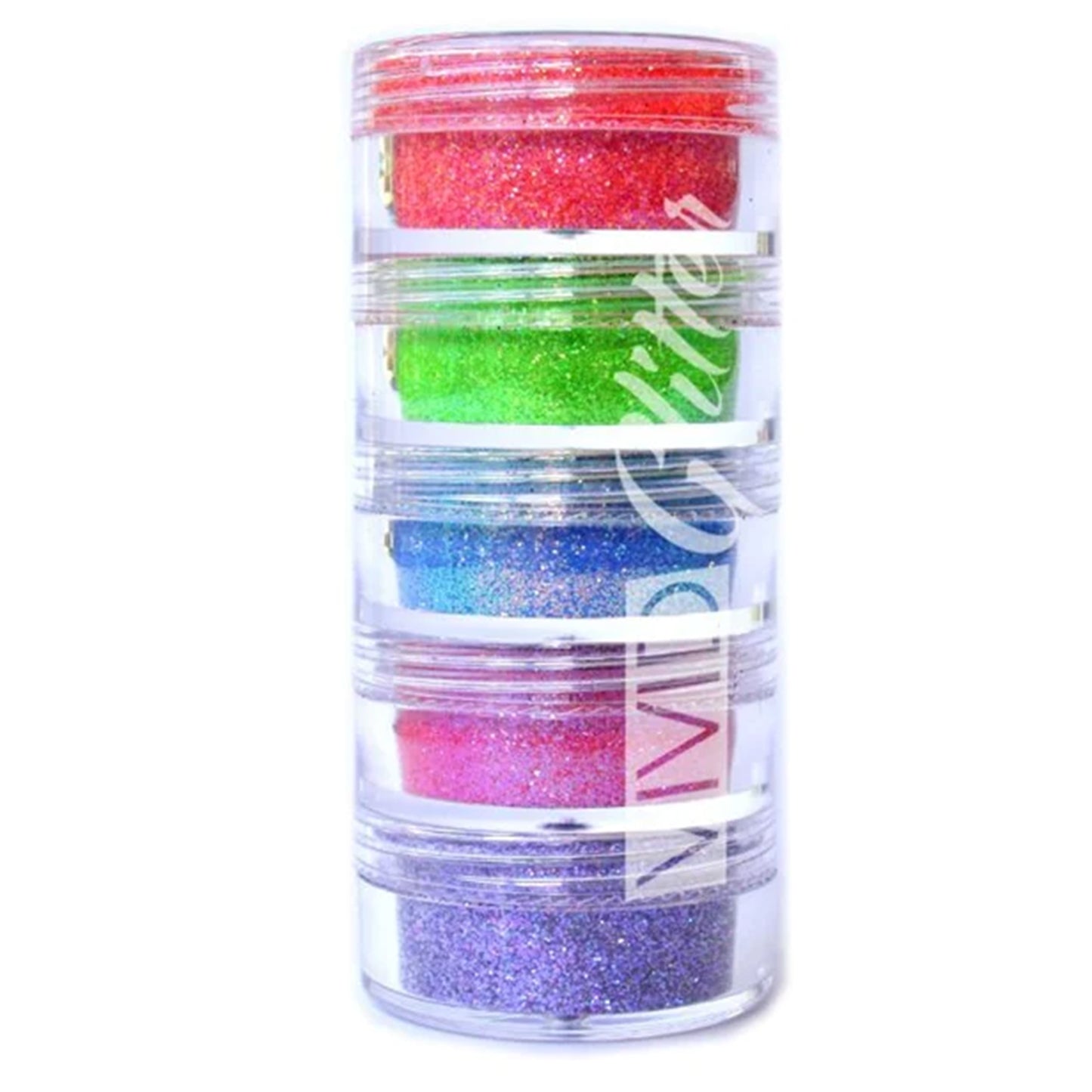 VIVID Glitter Loose Chunky Glitter 5 Piece Stack - Twister Rainbow