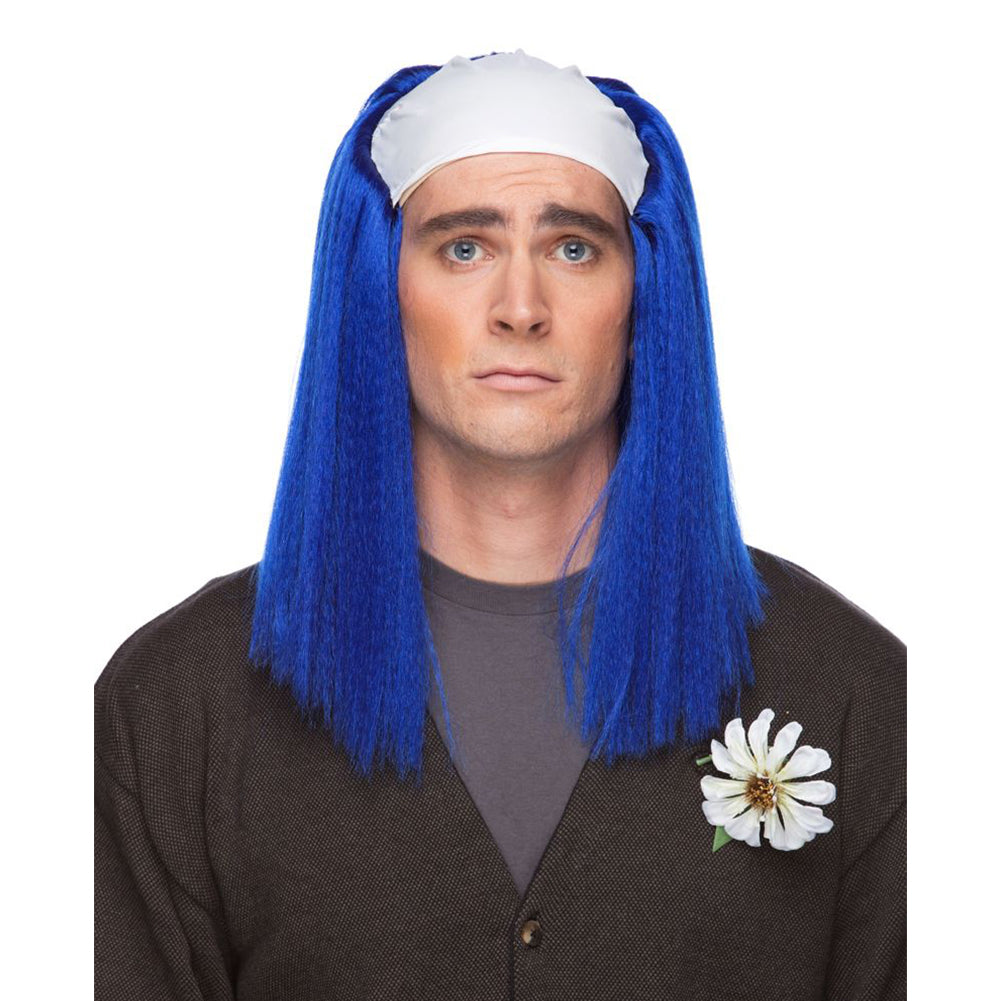 West Bay Bald Straight Clown Wig - Blue