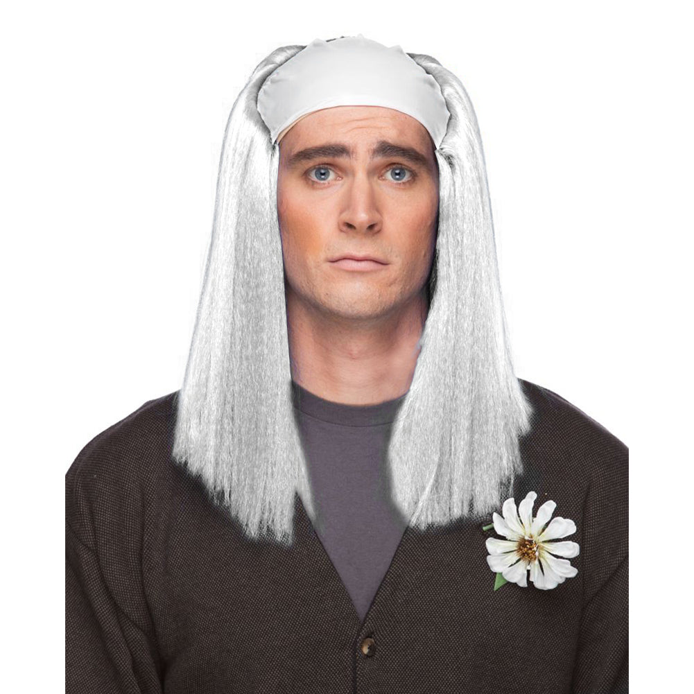 West Bay Bald Straight Clown Wig - White