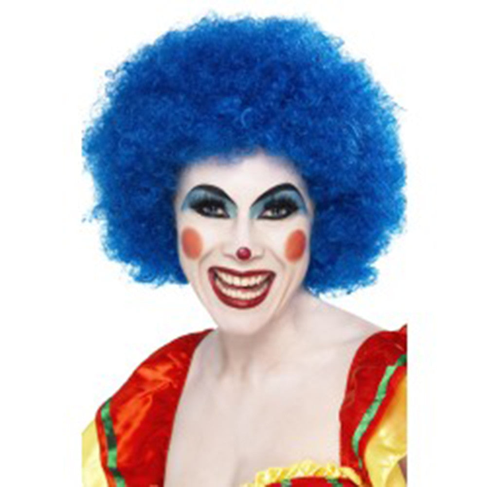 Crazy Curly Clown Wig - Blue