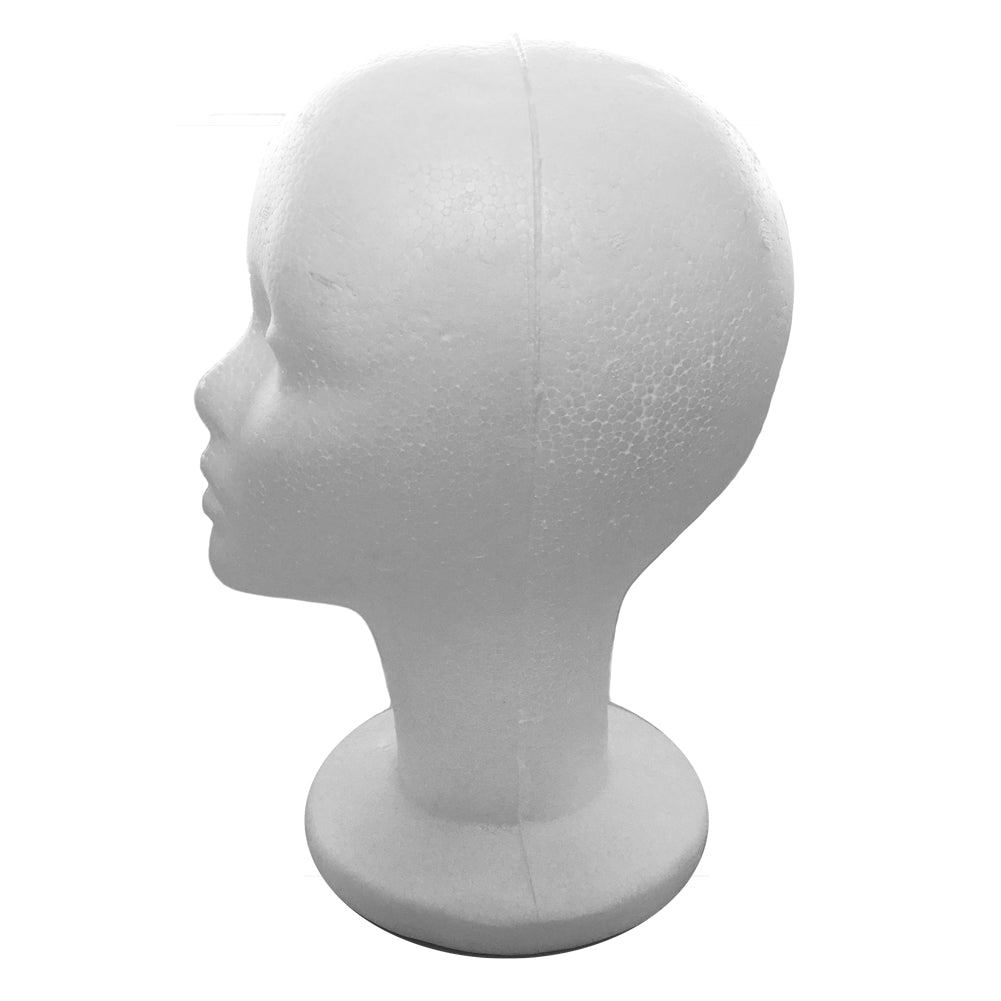 Polly Products Company Styrofoam Head - Short Wig (12" High)